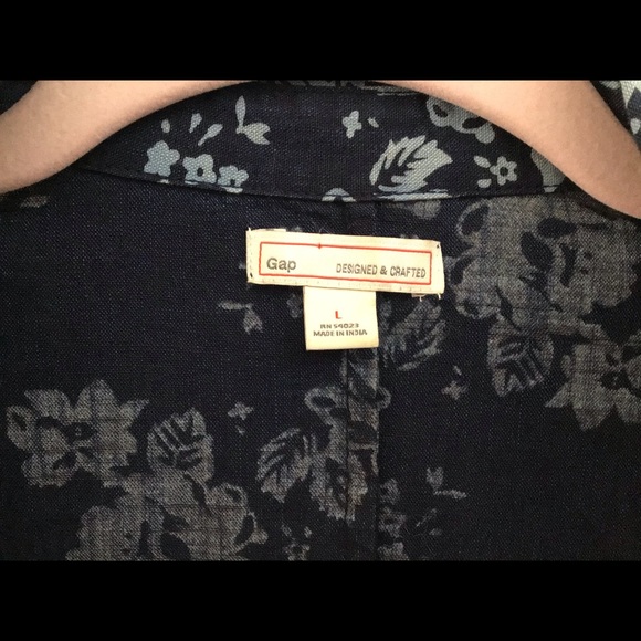 Gap Blue on Blue Cotton Linen Day Dress - Picture 7 of 8